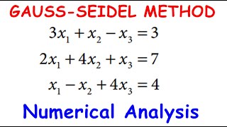 GaussSeidel Iterative procedure [upl. by Bakki]