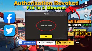 Authorization Revoked Problem Fix In 2 Minute How To Fix PUBG BGMI Login Problem After New Update [upl. by Esidarap]