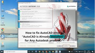 How to fix the Error – AutoCAD is already “installed”  AutoCAD already Installed Problem English [upl. by Narok]