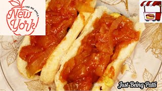 BEST NEW YORK STYLE ONIONS RECIPE FOR HOT DOGSSAUSAGES  Just Being Patti [upl. by Mikael337]