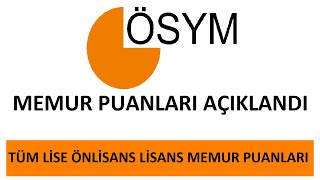 MEMUR ATAMA PUANLARI AÇIKLANDI KPSS 20232 ATAMA PUANLARI TÜM LİSE ÖNLİSANS LİSANS MEMUR PUANLARI [upl. by Millman599]