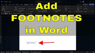 How to ADD FOOTNOTES in Microsoft Word Easy Method [upl. by Dorkas]