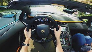 POV Drive Lamborghini Aventador S Roadster LP7404No Talking Pure Sound [upl. by Osi730]