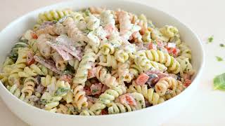 Creamy Italian Pasta Salad  The Defined Dish [upl. by Yim]