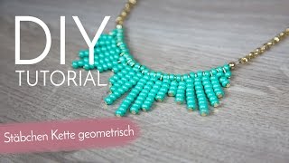 Geometrische Kette mit Stäbchen  DIY Anleitung [upl. by Pearla]