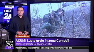 Lupte în zona centralei nucleare de la Cernobîl pe unde rușii au pătruns dinspre Belarus [upl. by Herwig]