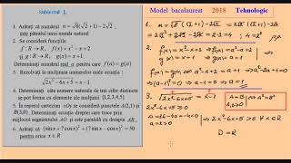 Model oficial de bacalaureat 2018 la Matematica Tehnologic [upl. by Lekram]