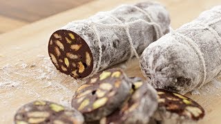 Chocolate Salami Recipe  How to Make Chocolate Salami Dessert [upl. by Ilonka209]