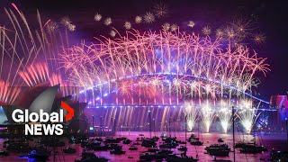 New Years 2023 Sydney Australia puts on extravagant fireworks show over harbour [upl. by Joelynn545]