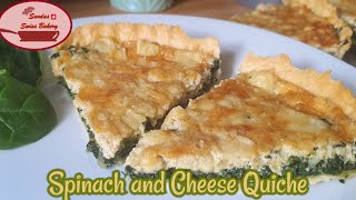 No Kneading Spinach and Cheese Quiche Spinatwähe Spinat Quiche [upl. by Bravin]