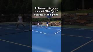 Legendary rally between Novak Djokovic and Dusan Vemic at quotThe Djokoquot game tennis [upl. by Nnairak]