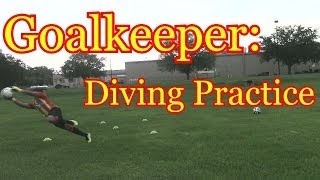 Goalkeeper Training Diving for the Soccer Ball [upl. by Lyrred]