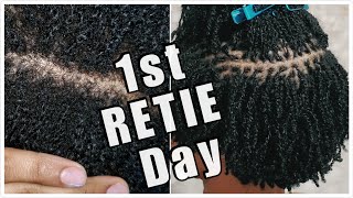 DiY MICROLOC 1ST RETIE  PREP  4 WEEKS  INTERLOCK  TWO STRAND TWIST [upl. by Yrrok545]