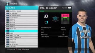 Grêmio PES 2018  Elenco Numeração e Formação  após a Copa [upl. by Anirrak]