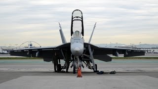 United States Navy FA18EF Tandem Takeoff at LAX [upl. by Nyledam]