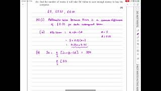 IAL Edexcel June 2021 P2 Q1 Sequences and Series Arithmetic Modelling Series Pure WMA1201 [upl. by Aranahs]