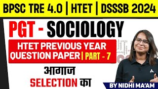 HTET Sociology Classes 2024  Sociology  HTET Previous Year Paper  Part 7  by Nidhi Sharma Maam [upl. by Hazlett774]