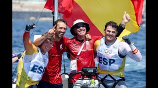 Spain Wins Gold in Mens Skiff Sailing at Paris 2024 [upl. by Karissa]