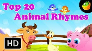 Top 20 Animal Nursery Rhymes  20 Mins  Compilation of CartoonAnimated Songs For Kids [upl. by Palm225]