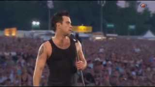 Robbie Williams  quotMe and my monkeyquot Live  Knebworth [upl. by Harihat]