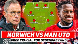 Rangnicks Gegenpress SHOWTIME  Norwich vs Man Utd  Starting XI Show [upl. by Hgielrac144]