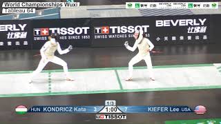 2018 243 T64 17 F F Individual Wuxi World Championships GREEN KIEFER USA vs KONDRICZ HUN [upl. by Kevina354]