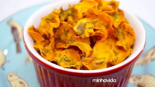 Chips de cenoura  RECEITA 1 MINUTO [upl. by Ayad]