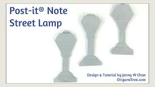 Postit® Note Crafts  Origami Lamp  Postit® Note Origami  Paper Crafts [upl. by Labannah]