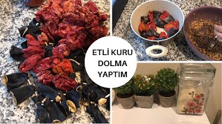 ETLİ KURU DOLMA YAPTIM  MİSAFİRİM VAR  GÜNLÜK VLOG [upl. by Sldney]