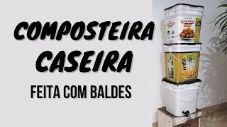 Como fazer um COMPOSTEIRA CASEIRA Barata feita com baldes [upl. by Collyer]