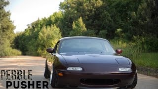 Pebble Pusher  SlammedEnuff Slammed Miata Car Feature  CamberGang [upl. by Paehpos]