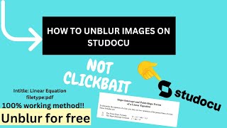 How To Unblur Images on Studocu  NOT CLICKBAIT 2023 [upl. by Aicilev]