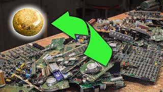 Ewaste GOLD Recovery  Recycle Broken Electronics [upl. by Lotsirk]