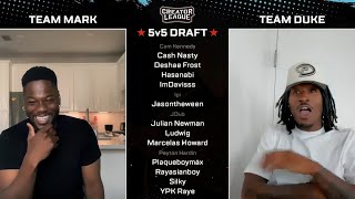 Team Mark vs Team Duke Dennis LIVE 5v5 BASKETBALL DRAFT [upl. by Danielson]