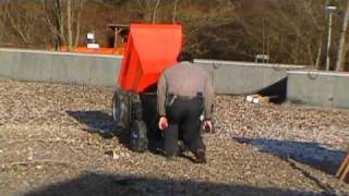 Muck Truck Powered Wheelbarrow Against Manual Wheelbarrow [upl. by Inaliel]