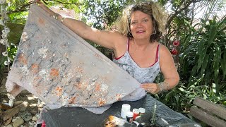 EASY DIY How to dye and print fabriccloth using fabric paint and plants from your garden 🤗🌺🍂 [upl. by Eelrehpotsirhc]