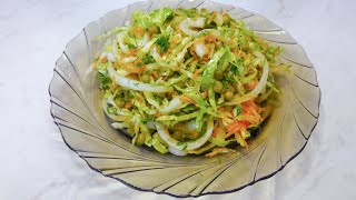 Салат на каждый день Витаминный салат из свежей капусты Простой салатFresh Cabbage Vitamin Salad [upl. by Annaesor1]