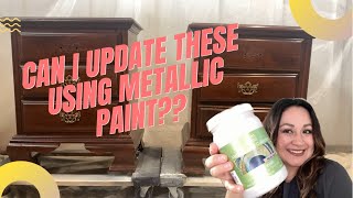 Before and After Makeover Using Metallic Paint  Furniture Flip [upl. by Legra431]