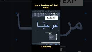 How to Create Arabic Text Outline in AutoCAD shorts autocad [upl. by Emarej]