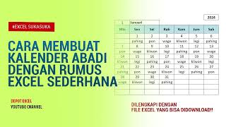 Cara Membuat Kalender Menggunakan Rumus Excel Sederhana [upl. by Carlisle]