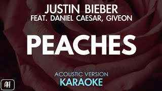 Justin Bieber  Peaches FeatDaniel Caesar Giveon KaraokeAcoustic Version [upl. by Bohi]