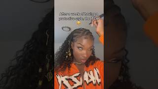 Half feed in braids half quick weave protectivestyles funny meme curls fulanibraids hair lol [upl. by Munmro]