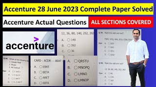 Accenture 28062023 Complete paper Solution  Accenture Actual Question [upl. by Bartolome]