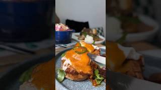 Cast Iron Chorizo Baked Eggs 🍳 shortsvideo shorts short eggs egg foodie food brunch tasty [upl. by Etsirhc]