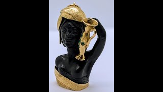 18 Karat Blackamoor Brooch Pendant Water carrier [upl. by Grassi605]