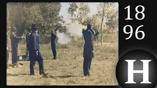 1896  France  Pistol duel between two men Colorized [upl. by Hiro352]