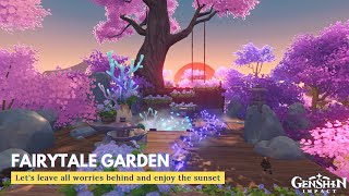 Fairytale Garden 🌺 Genshin Serenitea Pot Design Silken Courtyard [upl. by Atinod]