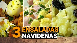 TRES ENSALADAS NAVIDEÑAS para acompañar el pavo o pollo al horno [upl. by Lindi]