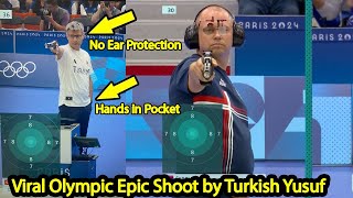 Turkey Olympics shooter Yusuf Dikeç goes viral for silver medal in only Air Pistol without any gear [upl. by Sulohcin]