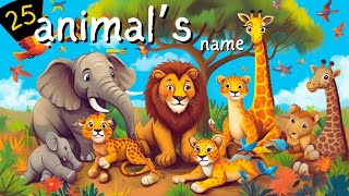 Learn Animals names for kids I Kids English educational video [upl. by Assilaj]